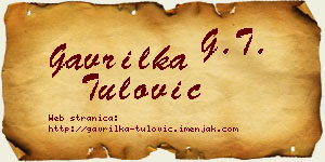 Gavrilka Tulović vizit kartica